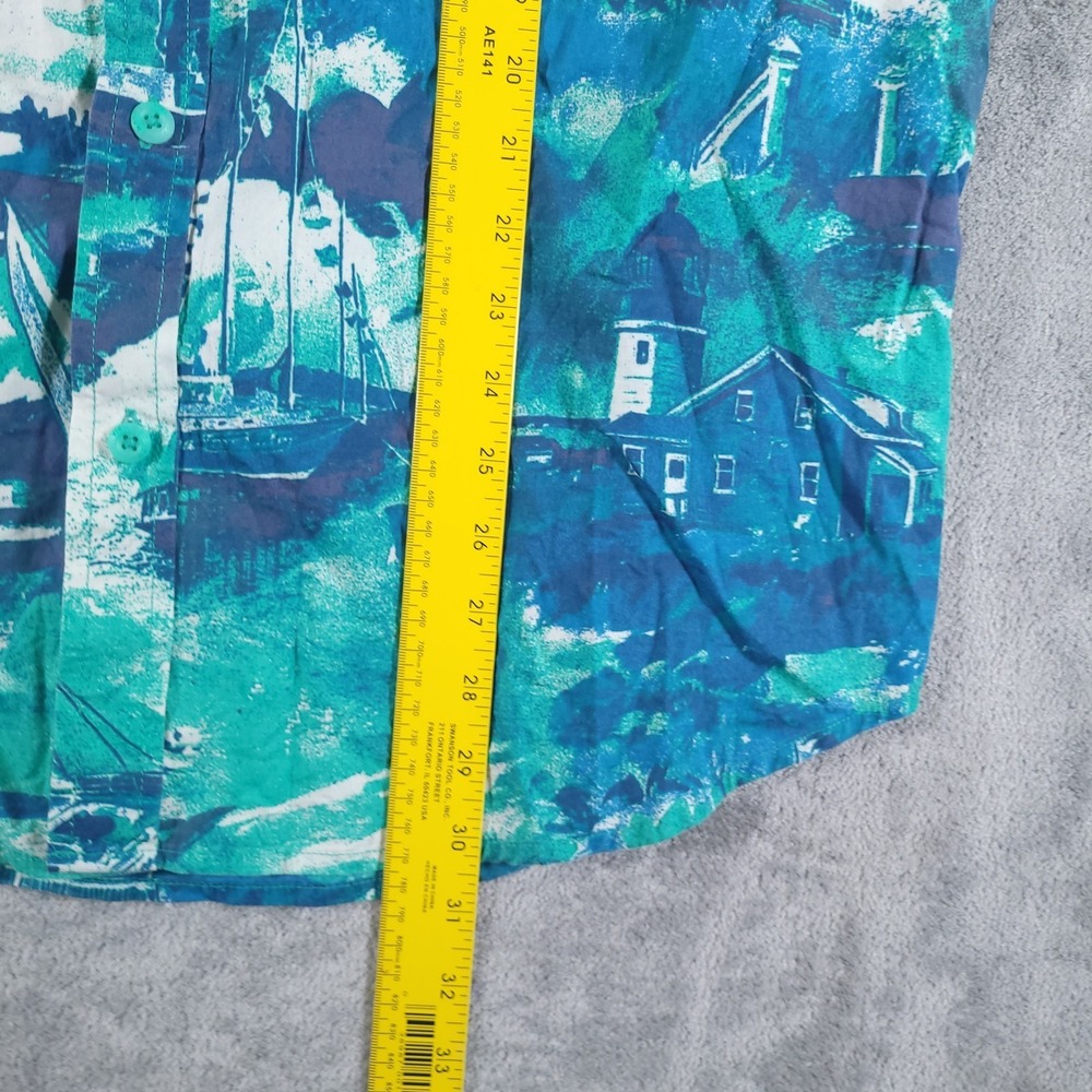 Columbia Shirt Mens Large Rapid Rivers Blue Green Sailboat‎ Lighthouse Print - Picture 6 of 8